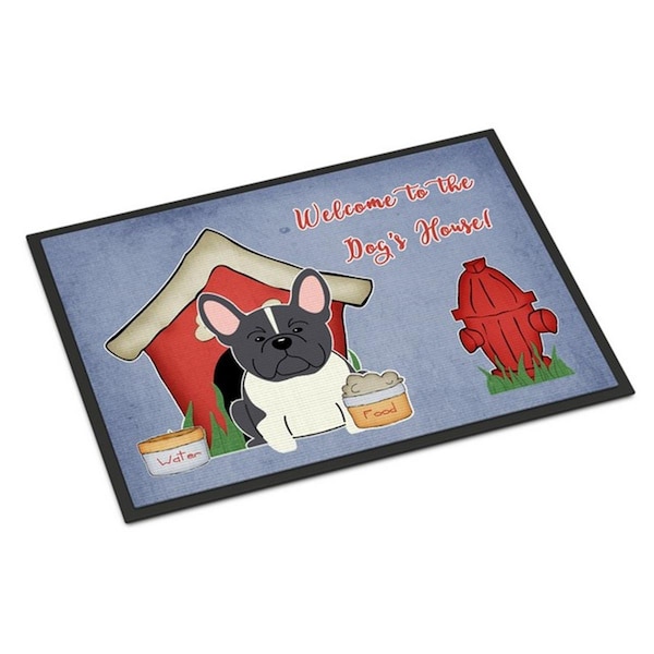 Carolines Treasures Dog House Collection French Bulldog Black White Indoor or Outdoor Mat, 18 x 0.25 x 27 in. BB2766MAT - main